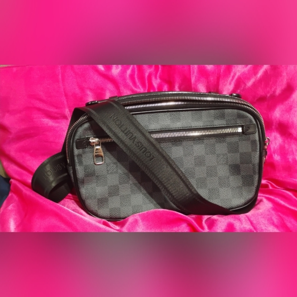 Louis Vuitton Black Crossbody Bag with Silver Hardware
